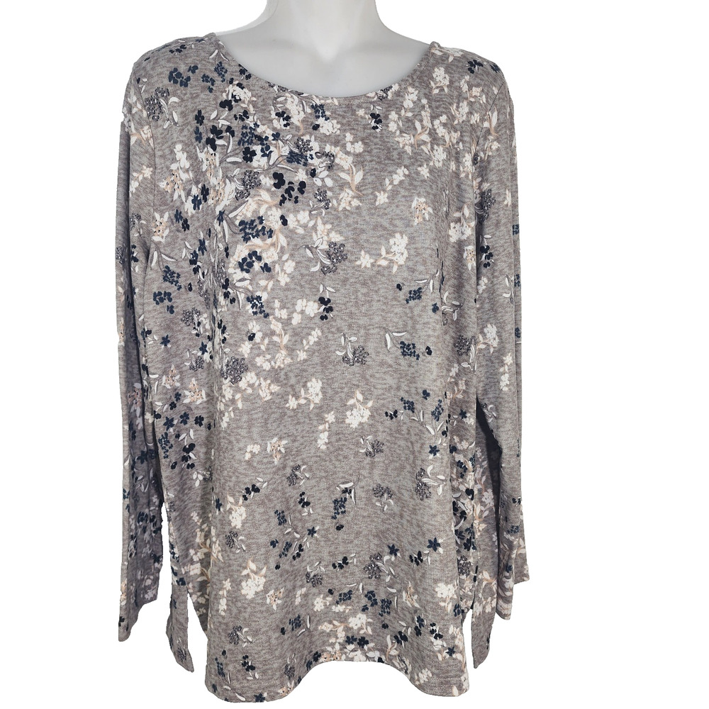 Mario Serrani Tunic Top Large Floral Ultra Soft Lightweight Relaxed Fit Casual